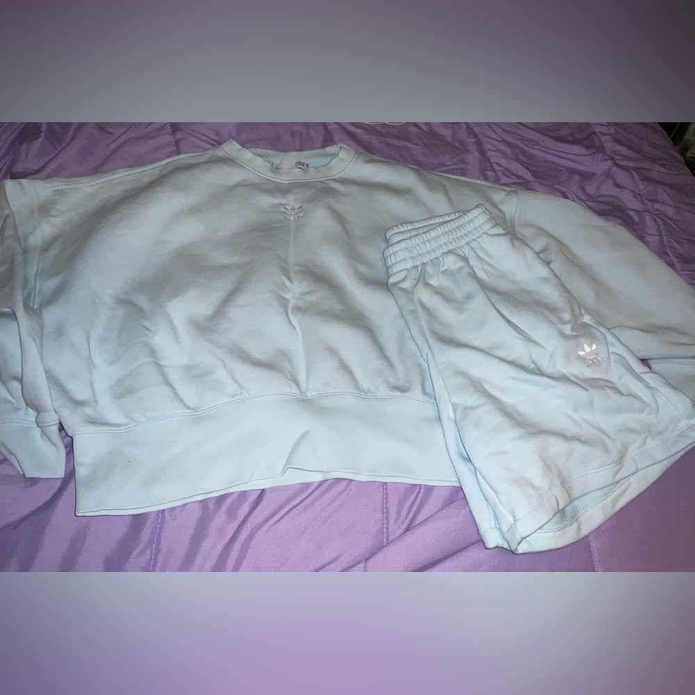 Blue adidas sweat set